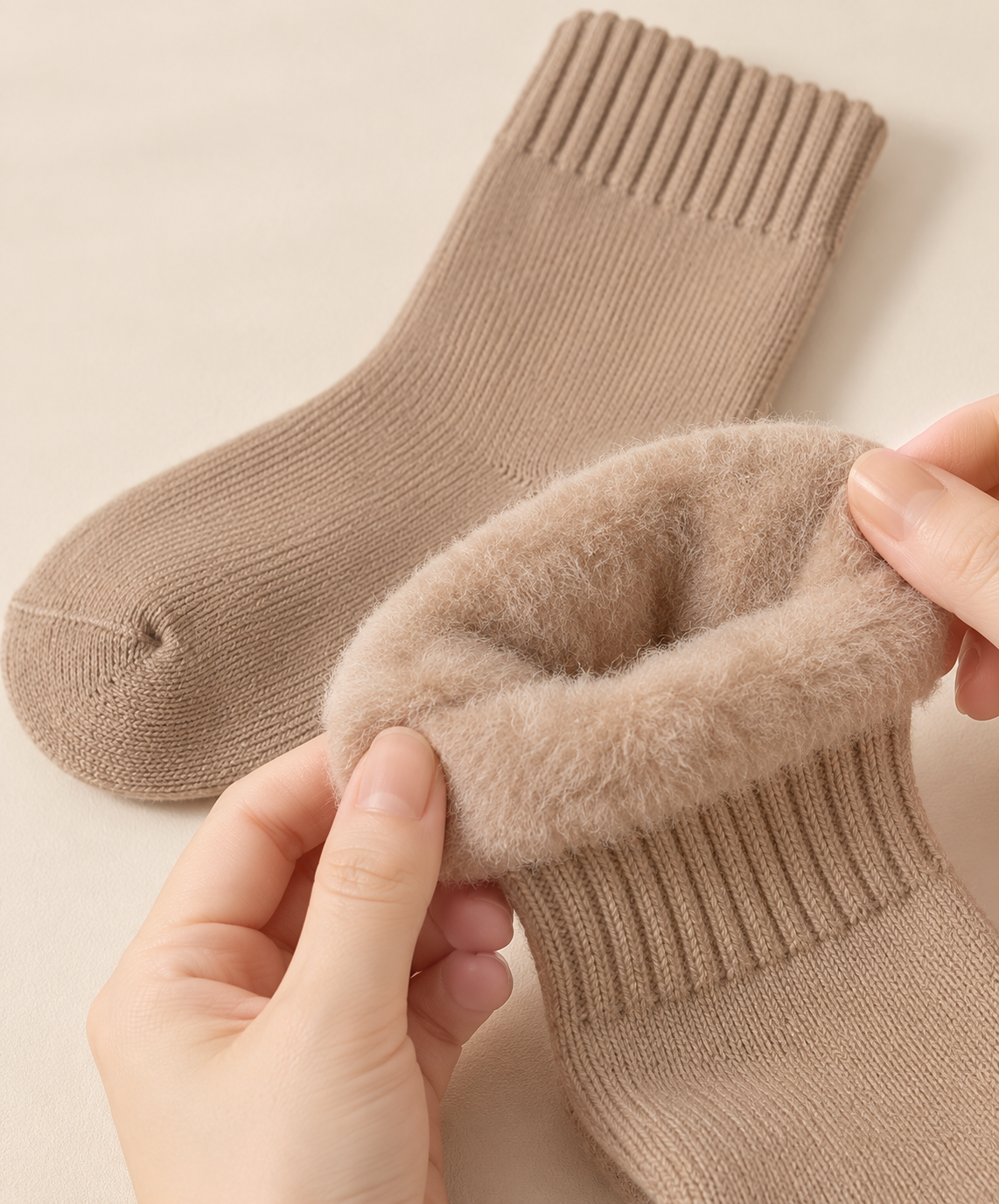 Kuschelsocken braun