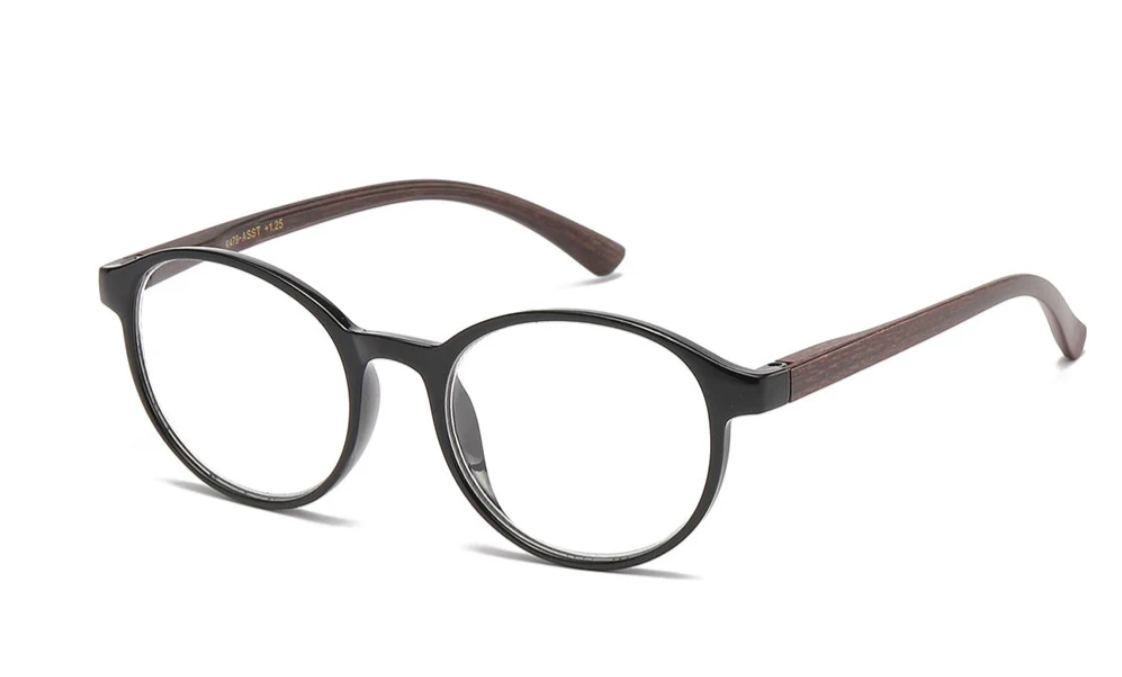 Lesebrille schwarz/Holz +1.25 - +2.75