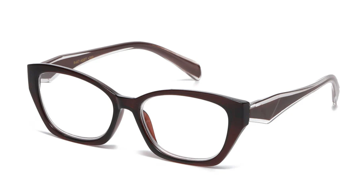 Lesebrille Cat Eye braun +1.50 - +2.50