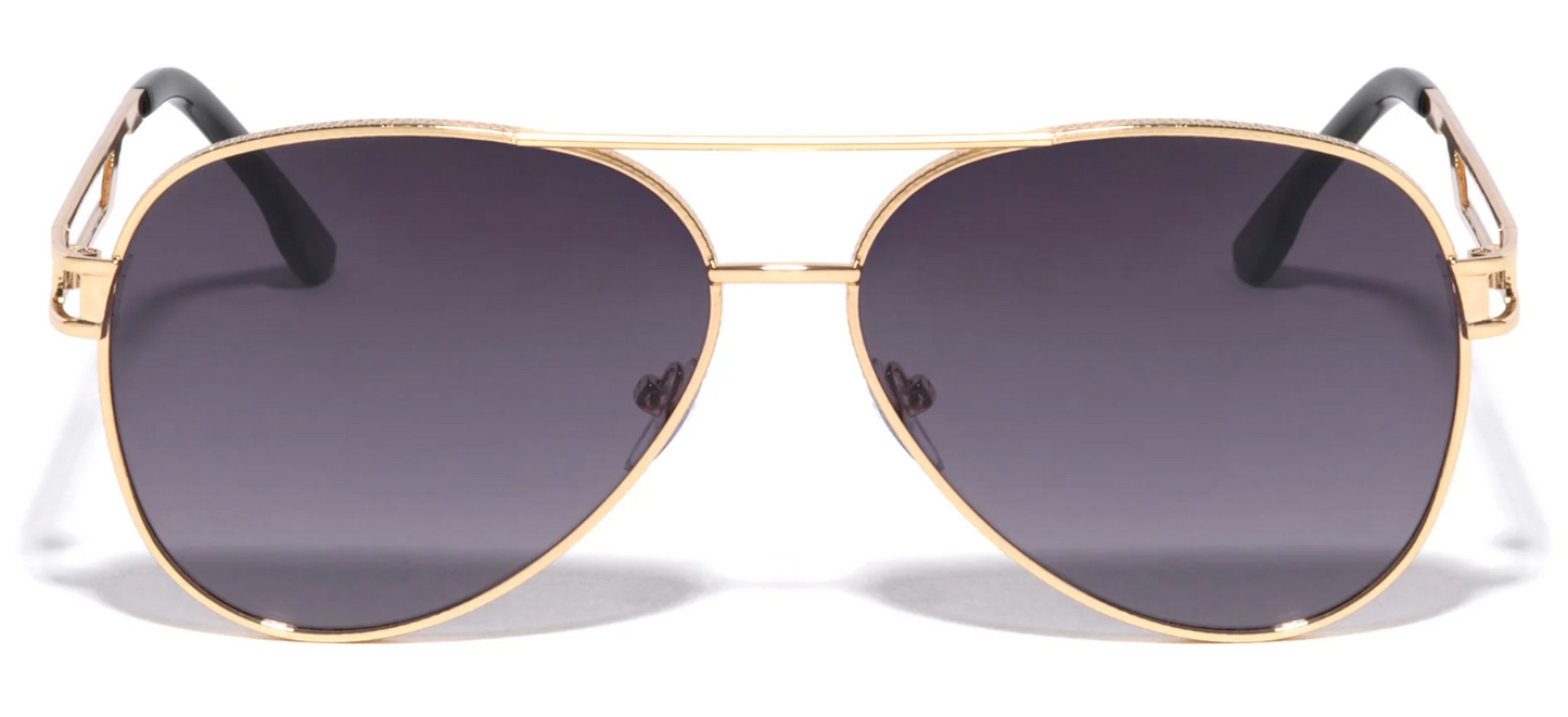 Aviator Brown Bar Round Sunglasses