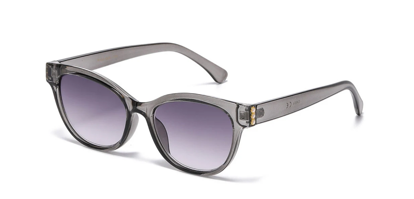Cat Eye Damen Sonnen-Lesebrille grau +1.75 + +2.25