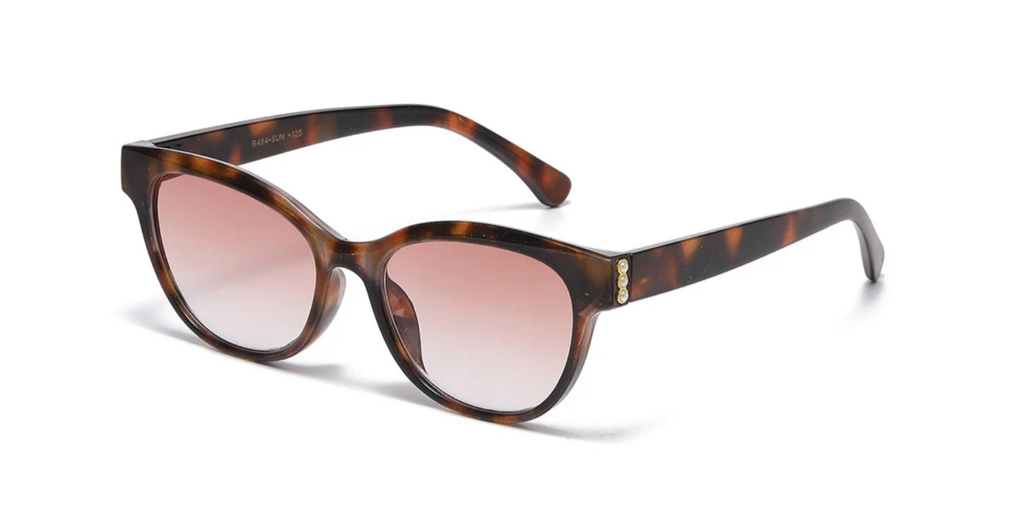 Cat Eye Damen Sonnen-Lesebrille schwarzorange +1.25 + +3.00
