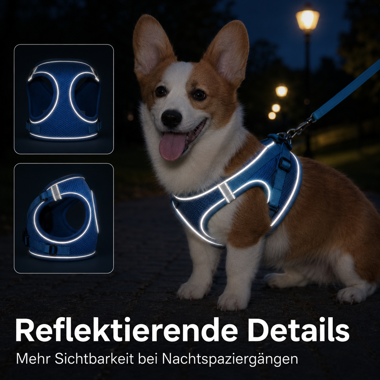 Hundegeschirr Blau M