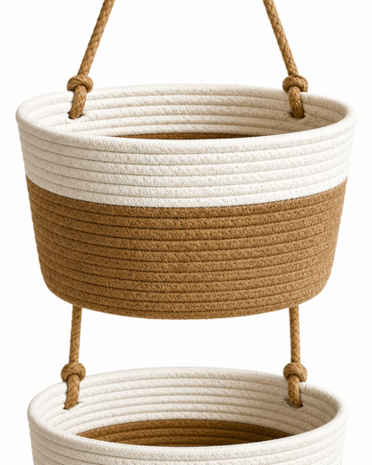 2-stufiger Hängekorb im Boho-Stil