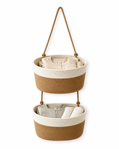 2-stufiger Hängekorb im Boho-Stil