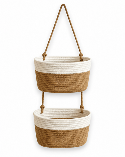 2-stufiger Hängekorb im Boho-Stil