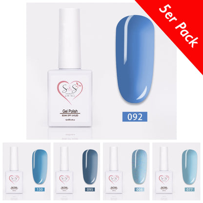 3in1 Gelpolish - UV LED Nagellack 12ml im 5-er Pack