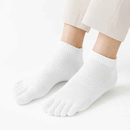 Zehensocken weiss kurz