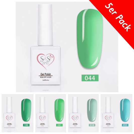 3in1 Gelpolish - UV LED Nagellack 12ml im 5-er Pack