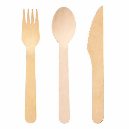 Holzbesteck Set 150-teilig aus Birkenholz