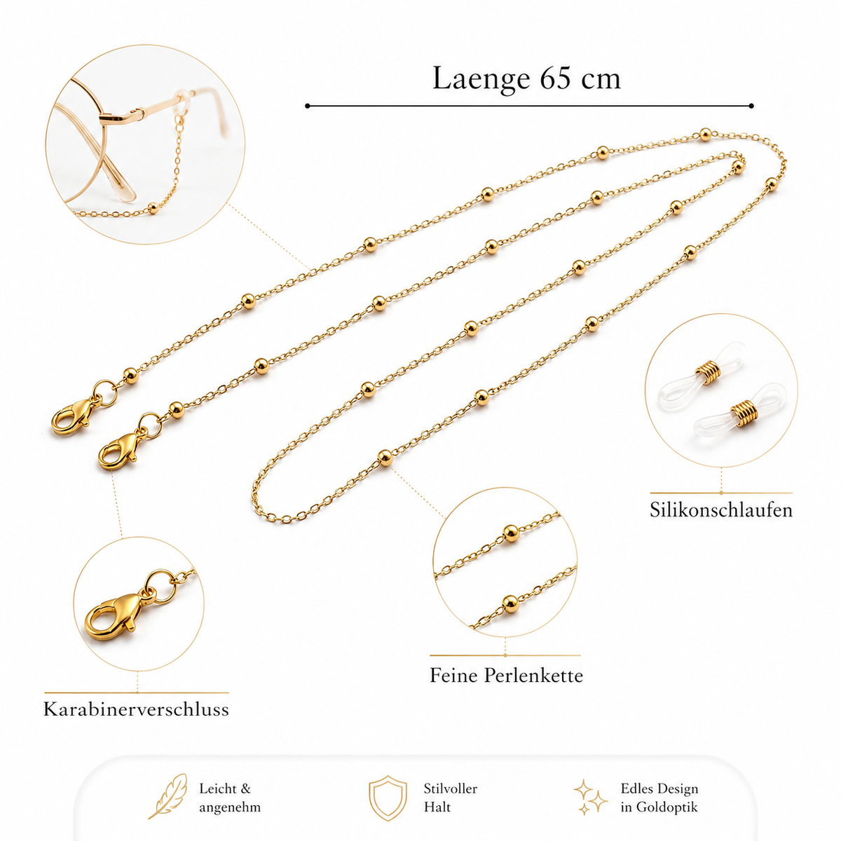 Brillenkette gold