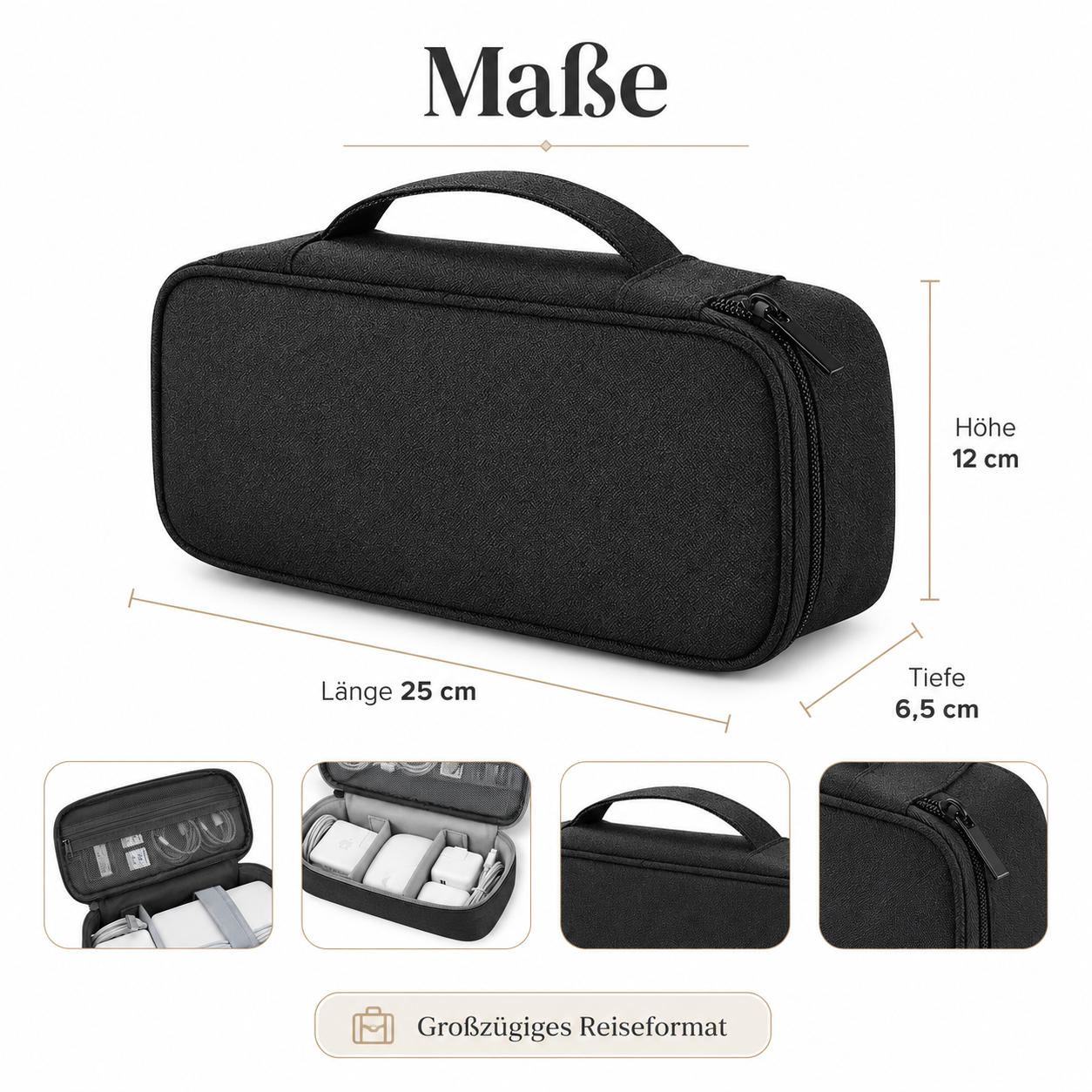 Kabel Organizer Etui schwarz