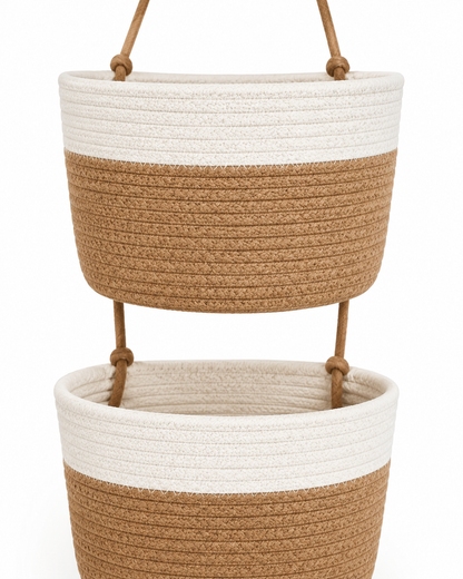 3-stufiger Hängekorb im Boho-Stil