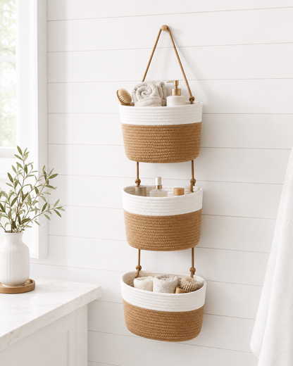 3-stufiger Hängekorb im Boho-Stil