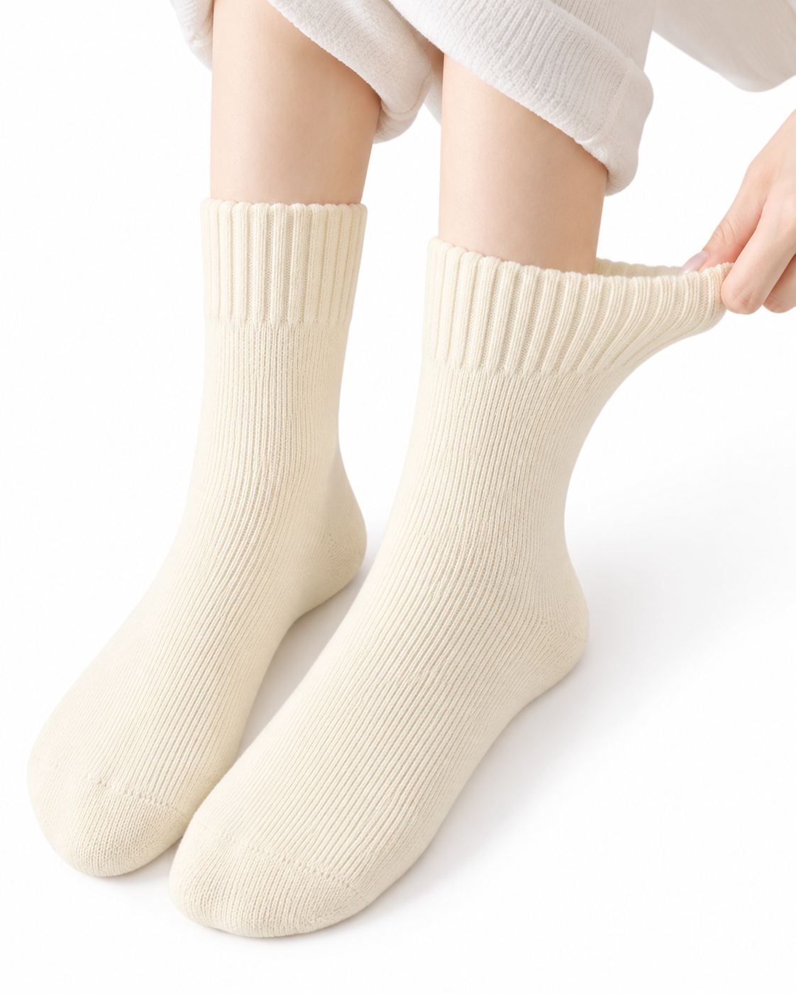 Kuschelsocken creme