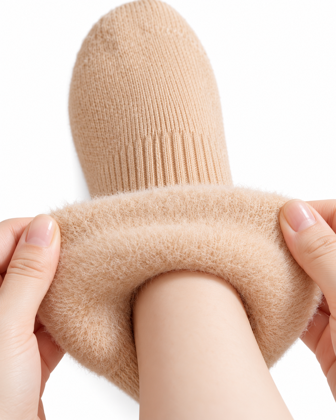 Kuschelsocken beige