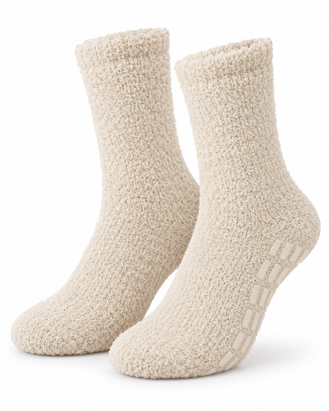 Kuschelsocken rutschfest beige
