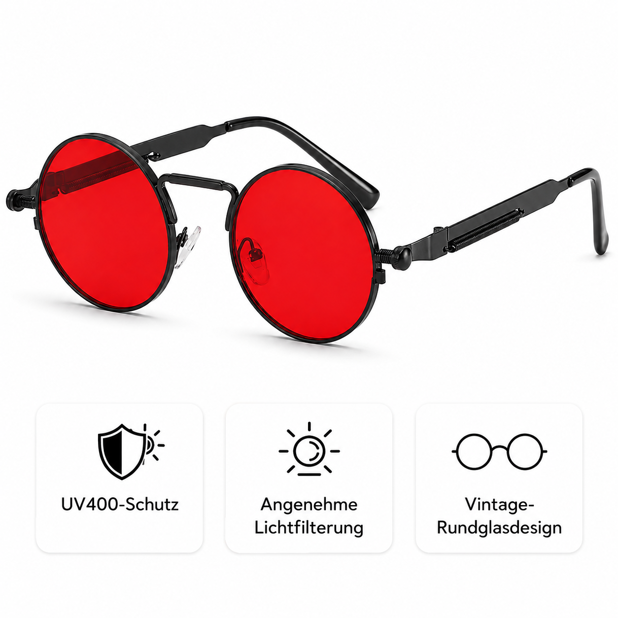 Sonnenbrille Retro Rot