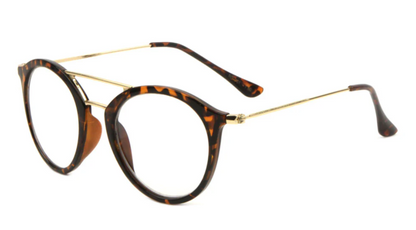 Retro Lesebrille Schwarz, Orange/Silber +1.25 - 2.50