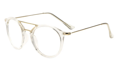 Retro Lesebrille Klar/Gold +1.00