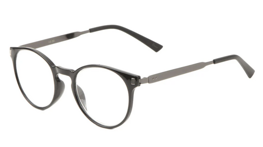 Retro Lesebrille Schwarz/Grau +2.00 - +3.00