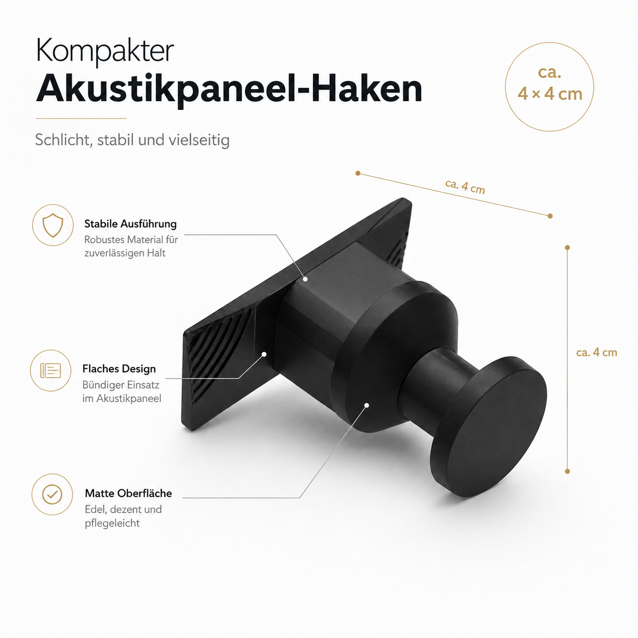 Haken für Akustikpaneele im 2er Pack