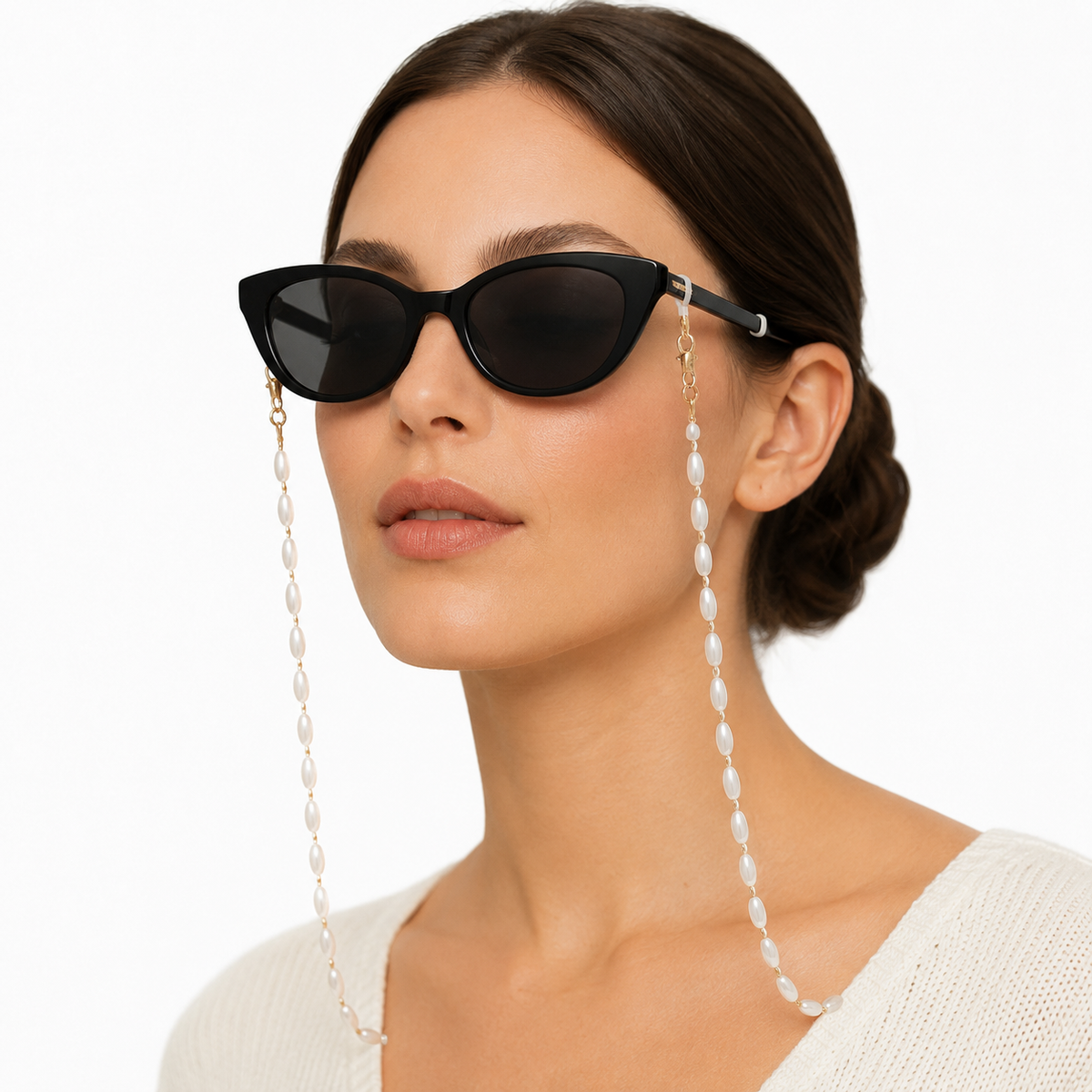 Brillenkette mit Perlenoptik