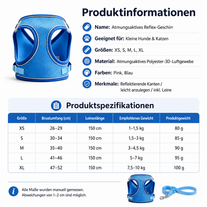 Hundegeschirr Blau M