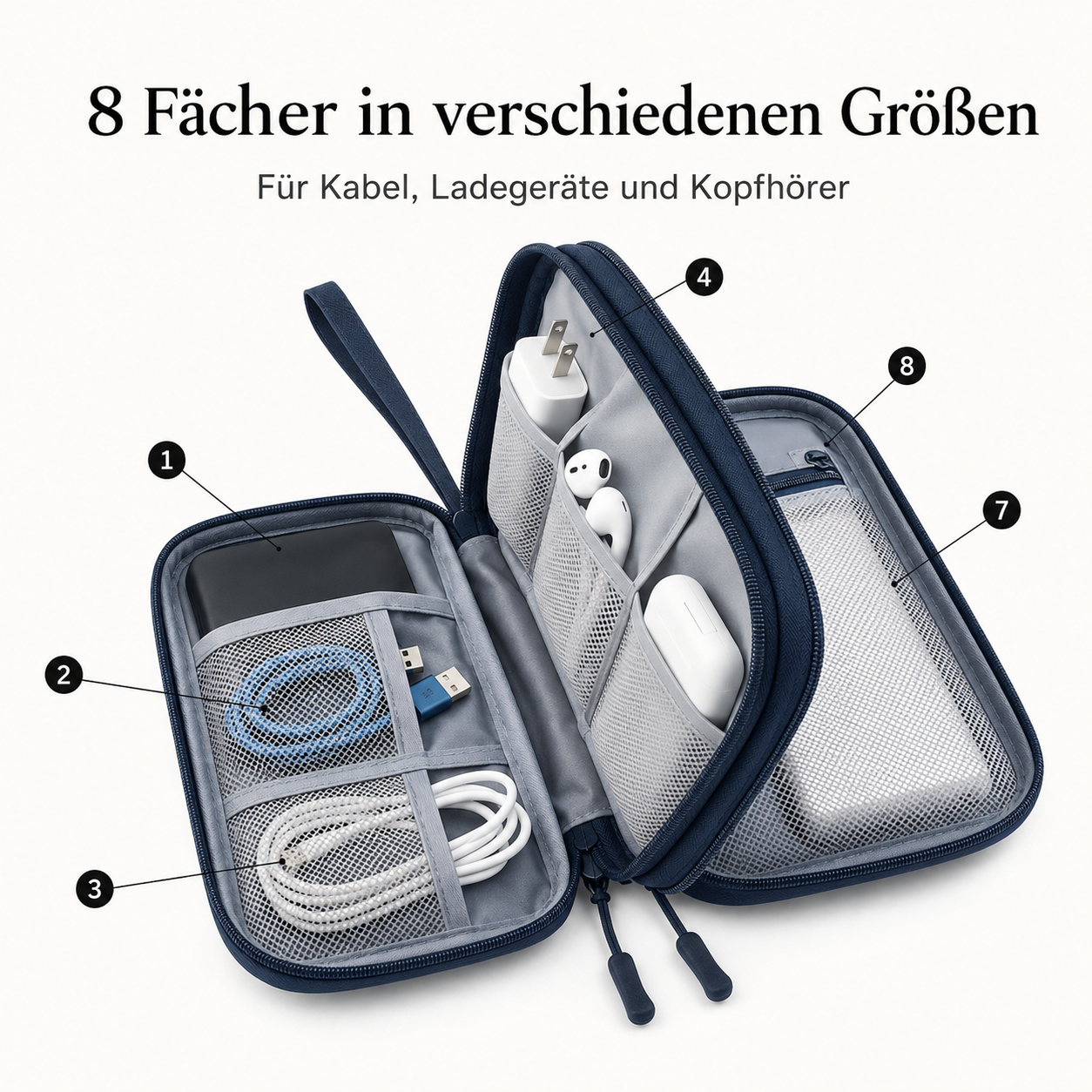 Kabel Organizer Etui Navy