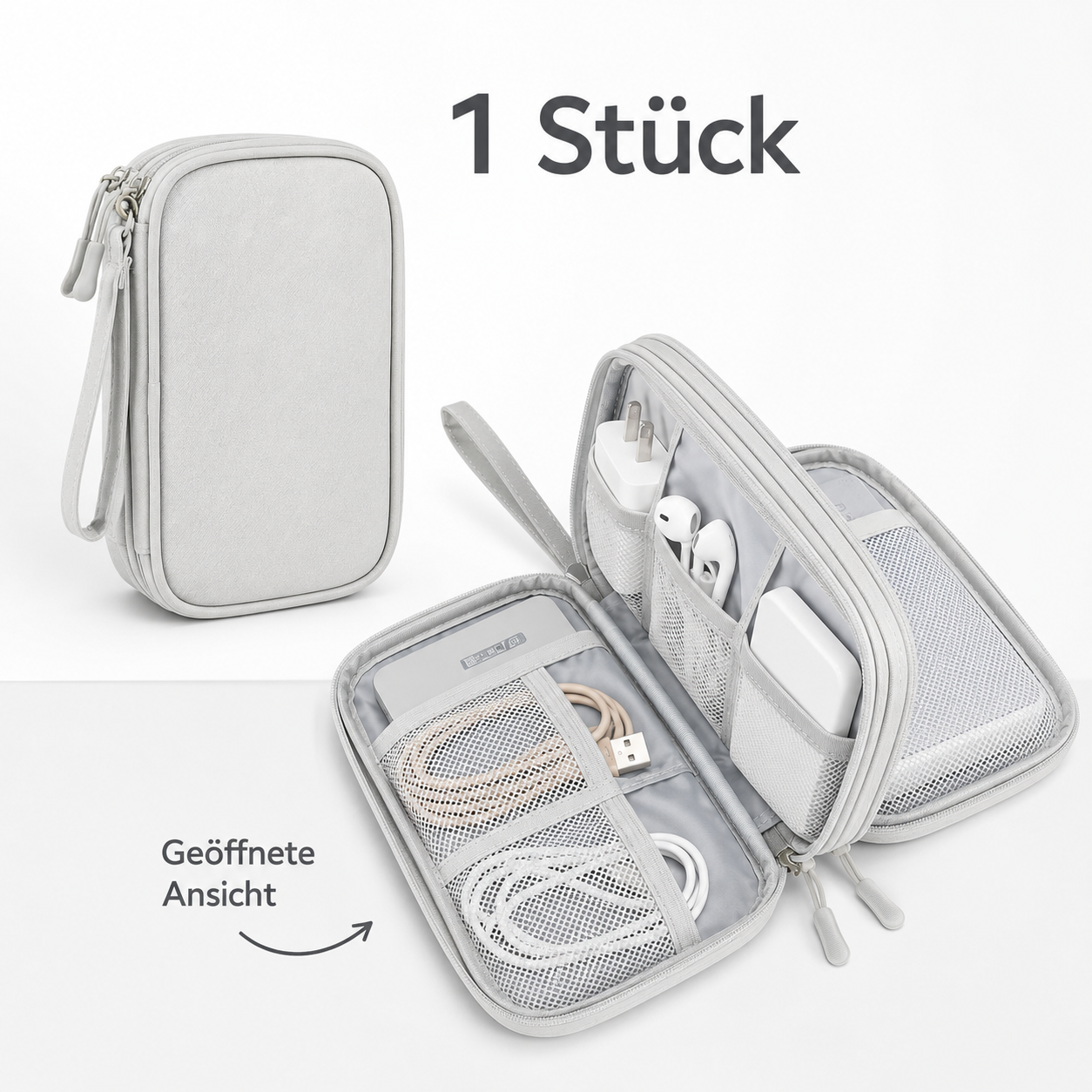 Kabel Organizer Etui grau