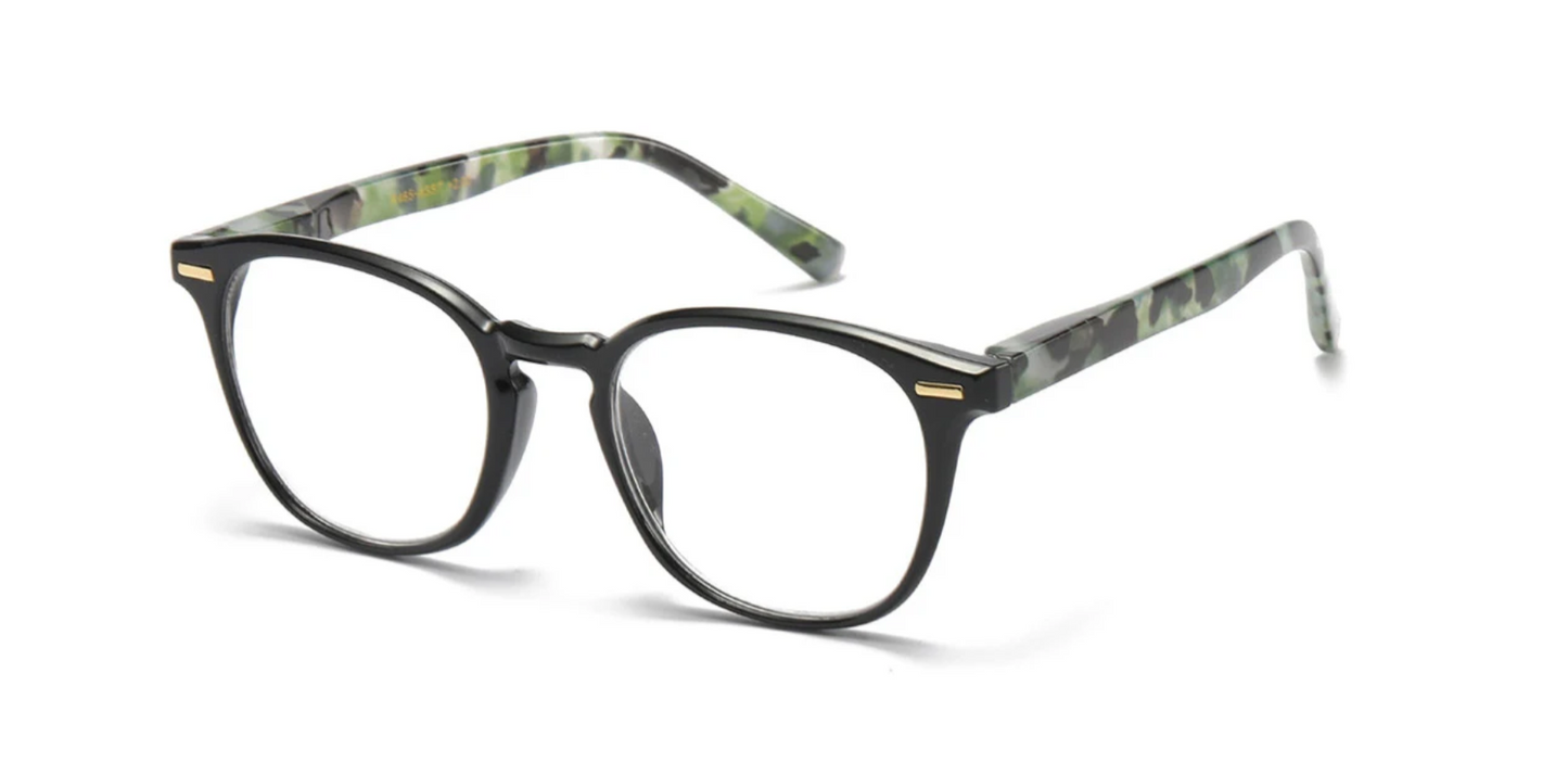 Lesebrille Schwarz/Grün +2.00 - +3.00